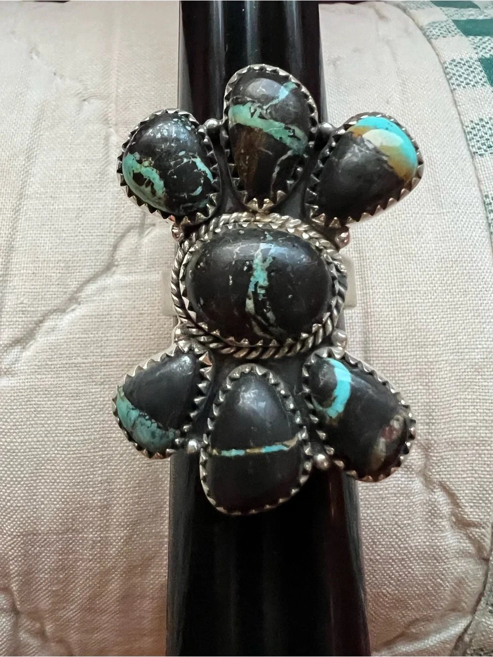 Sterling blackjack cluster ring